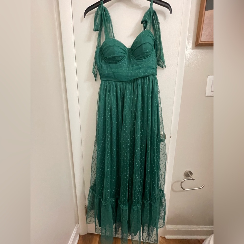 Stylish Green Dress with Tie Straps